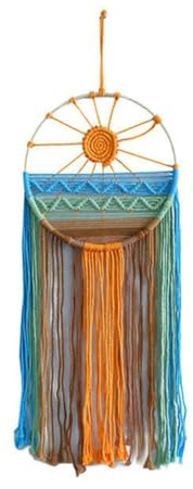 Osmond Sunrise and Sunset WallHanging Cotton Rope Handmade Woven Tapestry Minimalist Home Homestay Wall Atmosphere Decoration A