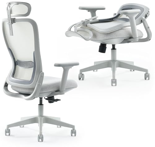 Tervo Model Y - Folding Ergonomic Office Chair - 3D Adjustable Arms | Folding desk chair with 3D arms, breathable mesh, moulded foam seat and lumbar support for work, study and gaming