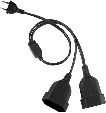 OMIGA Prolunga Spina Piatta 2 in 1 Prolunga Piatta 250 V/2.5 A | per Elettrodomestici TV PC Monitor Proiettore Casa Ufficio (50 CM / Nero)