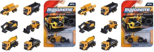 Majorette Auto Volvo Construction Premium (1 Baustellenfahrzeug) - Spielzeugauto aus Metall mit Freilauf & beweglichem Teil, zufällige Auswahl aus 6 Baufahrzeugen für Kinder ab 3 Jahre, 7,5 cm