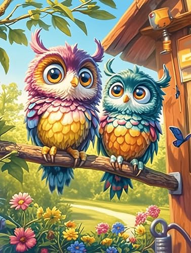 Eulen in einem magischen Baumhaus 300 Teile Puzzle Für Erwachsene Ohne Verzerrung Wildtier Haustier Praktisch Und Unterhaltsam Für Familienaktivität An Freien Tagen Aus Karton 300 PCS