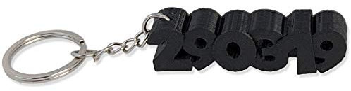 Porte-clés en 3D prénom ou Texte personnalisé – idée Cadeau Originale - Fabriqué en France - Anneau de 20 mm pour accrocher Vos clefs (Noir)