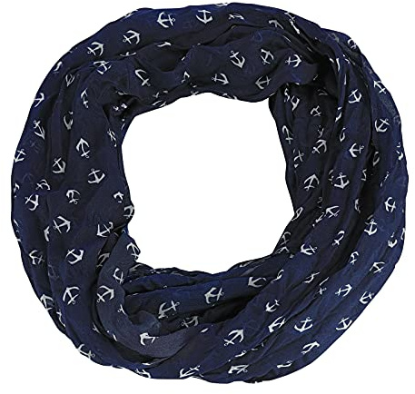 tomBrook Loopschal mit Anker-Print - Pflegeleichter Schal in maritimen Look