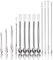 Lot de 13 spatules de laboratoire en acier inoxydable avec micro réactif 22 cm de long