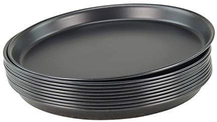 10 teglie per pizza rotonda, in lamiera blu, Ø 26 cm, qualità professionale