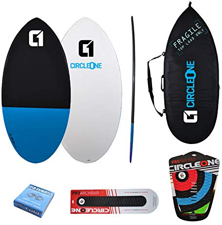 109,2 cm Epoxy+Fiberglas EPS Skimboard Paket – Tasche, Wachs, Tailpad & Bogenstange enthalten – Rot