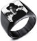 INBLUE Personalisierte Siegelring Gravur Schwarzes Bild Gravur Benutzerdefiniert Foto für Männer Jungen Frauen Mädchen Memorial Edelstahl-Schmuckpaket mit Ring Größen Einstellen (Schwarze Farbe)