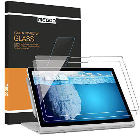 MEGOO ArmorShield Screen Protector for Surface Book 2/3 15 Inch | Tempered Glass/ Easy Installation/ 3x Stronger 9H, Compatible with Microsoft Surface Pen, 2 Pack