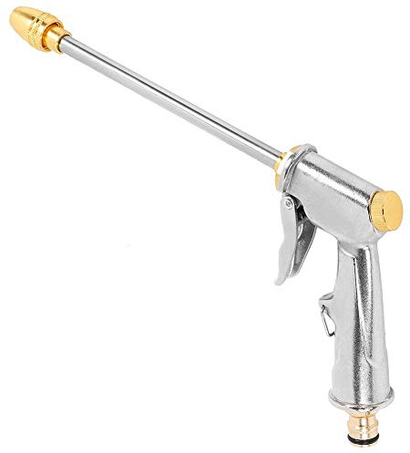 Multifunktionale Hochdruck Wasserpistole, Hochdruck Wassersprühpistole, langer Schlauch Messingdüse Einstellbare Autowaschanlage Gartenwasserpistole, Metall-Wasserpistole