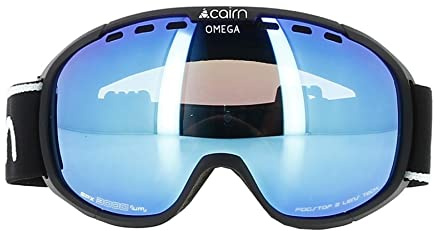 Cairn - Omega Spx3 Skibrille – Matt Black Ice Blue – Einheitsgröße – Verstellbar – Ski Goggles
