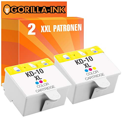 Gorilla-Ink 2 Patronen Color XXL kompatibel mit Kodak 10 XL | Für Kodak ESP 3 ESP 3250 ESP 5 ESP 5210 ESP 5220 ESP 5230 ESP 5250 ESP 7 ESP 7250 ESP 9 ESP 9250