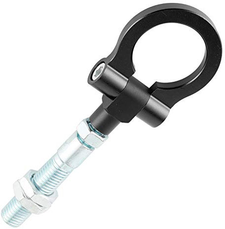 Gancio di Traino per Auto, Gancio di Traino Resistente Anello Pieghevole Rosso per Auto da Corsa Che Si Adatta per Veloster 2012-2017(Nero)