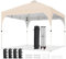 Yaheetech Pop Up Gazebo, 3x3m Garden Instant Shelter Waterproof Garden Patio Canopy with 4 Sandbags, 4 Ropes & 12 Stakes, Wheeled Bag, Metal Frame, Adjustable Height, Top Air Vent, Beige
