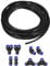 sourcing map Pneumatic Air Hose Tubing Air Compressor Tube 4mmID x 6mmOD x 10m Pipe Black with Connect Fitting Kit