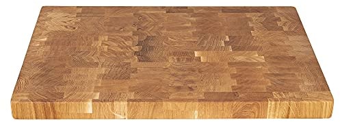 HOFMEISTER® Hackblock Butcherblock Schneidebrett Eiche - aus geöltem Holz in Stirnholz-Optik - massives Tranchierbrett für BBQ, Fleisch, Gemüse, 60 cm