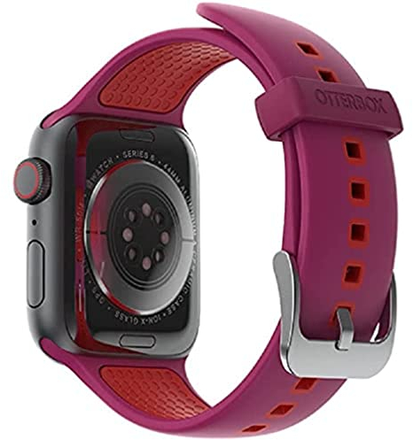 OtterBox All Day Cinturino per Apple Watch Series 10/9/8/7/6/SE 2ª gen/SE 1ª gen/5/4, 44mm/45mm/46mm, morbido al tatto e resistente all'usura, cinturino in Silicone per Apple Watch, Rosa/Rosso