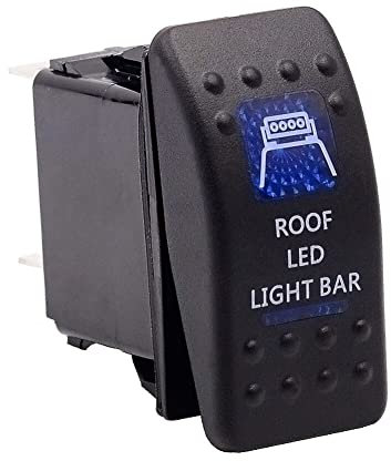 Interruttore a Bilanciere Per Auto Fuoristrada Camion Pulsante 12/24V Blue LED ROOF LED LIGHT BAR