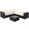 AKTIVE Set muebles de terraza sofá rinconera modular con mesa, Grande, 61072