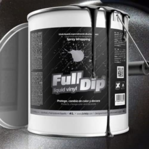 AutoFullCar - Pintura Full Dip para Pintar el Coche - Vinilo Líquido Negro Metalizado - Formato 4 Litros - Listo Para Aplicar