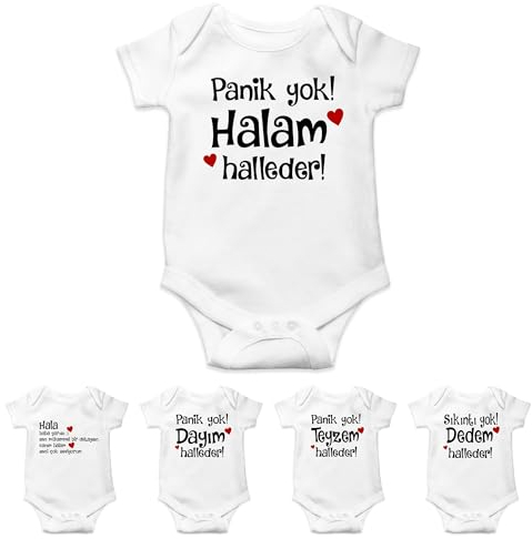 Hala teyze amca dayi baby body tulum türkce yazilar Weiß