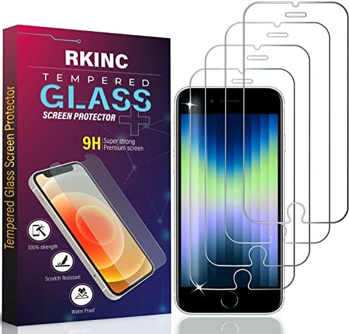 RKINC Screen Protector [4-Pack] for Iphone 8 Plus/Iphone 7 Plus, Tempered Glass Film Screen Protector, 0.33mm [LifetimeWarranty][Anti-Scratch][Anti-Shatter][Bubble-Free]