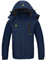 SwissWell Winterjacke Herren Outdoor Wasserdicht Jacke Warm Fleecejacke Verdickt Regenmantel Winter mit Reißverschlusstasche Navy 2XL