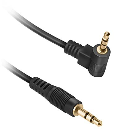 Ekon cavo jack 3.5mm, connettore 90°, cavo AUX, 0.3 metri, maschio maschio, connettori dorati, per stereo, laptop, cuffie, mp3, iPod, smartphone, tablet, radio, autoradio