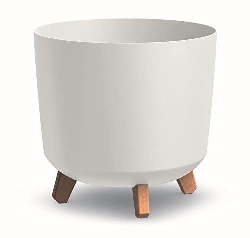 Blumentopf Blumenkübel mit Füßen Pflanzkübel Gracia Slim Rund Übertopf Matt Pflanztopf (Höhe 28,5cm, Weiß)