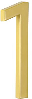 HASWARE Numero civico flottante 5 (12 cm) per esterno – Segnaletica moderna in lega di zinco per giardino, via e cassetta postale (1, Oro)