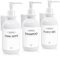 Roselee 3er Seifenspender Wandbefestigung Set, Seifenspender Dusche Ohne Bohren 500ml Seifenspender Wandmontage Weiß Shampoo Spender mit Trichter und Wasserdichten Etiketten für Küche Bad
