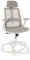 hjh OFFICE Drehstuhl VENDO W Stoff/Netzstoff Bürostuhl mit Verstellbarer Lordosenstütze, Armlehnen klappbar, Grau/Weiß, 719242