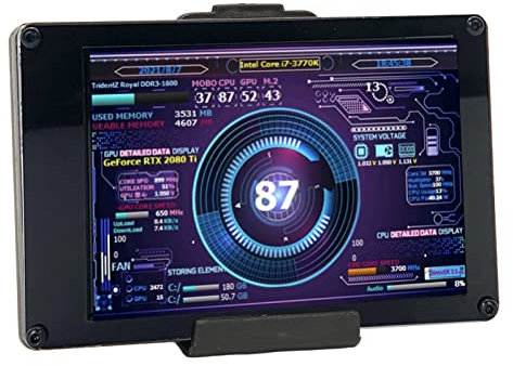 Elprico 3.5 Inch IPS USB Mini Screen Computer Temp Monitor for PC CPU RAM Data Display, Supports Customizable Layout, Suitable for RasPi, Win