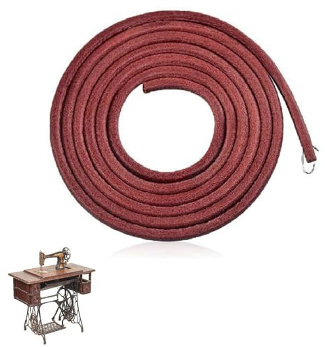 Bavooty Nähmaschine Gürtel,Lederriemen Nähmaschine,Nähmaschine Riemen,183cm Rund Leder Antriebsriemen mit 1 Haken Lederband Nähmaschinengürtel für Vintage Home Pedal hausieren Typ Nähmaschine Ø5mm