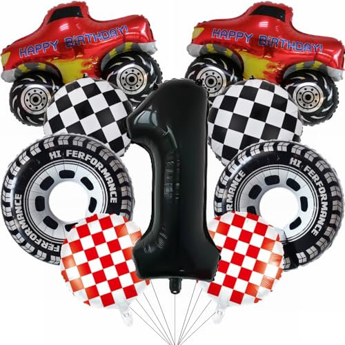 Yunchu Online Luftballon Auto Geburtstag Kit Monster Truck Cars Geburtstagsdeko Junge 1. Geburtstag Dekoration Auto Thema Party Dekorationen für Monster Rennen Auto Theme Party Supplies