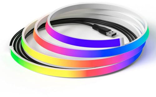 anso RGB LED Streifen Lichterkette TV/Party/Bar 21/24/27/32 Zoll USB Hintergrundbeleuchtung Computersteuerung 5050 (24 Zoll)
