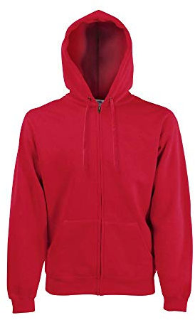 Fruit of the Loom Classic Hooded Sweat Jacket, Farbe:rot, Größe:M