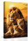CXHOSTENT Löwenfamilie Leinwandbilder wilder Löwe Löwin und zwei Jungtiere Kunstdrucke afrikanische Wildtiere Tierbilder für Bürodekoration (A, 40.00 x 60.00 cms)
