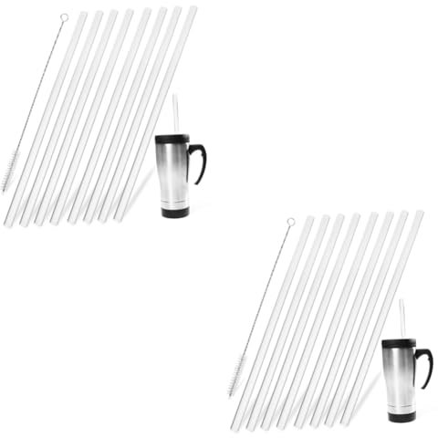 CLISPEED 16 Pz cannuccia cannucce per brocche d'acqua paglia piegata curva cannucce in silicone con pennello cannucce riutilizzabili lunghissimo spazzola per la pulizia parti di ricambio