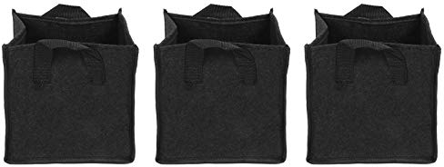 3 Stück Pflanztaschen, Stofftöpfe, Gartentasche, Pflanzbox, Stofftöpfe Mit Griffen, Quadratische Blumenpflanzgefäße Für Den Garten(01)