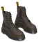 Dr. Martens Stivali alla moda unisex Jadon in pelle con lacci, Grigio carbone, 9 Women/8 Men