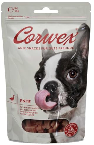 Corwex Hundesnack Soft-Treats (165g, Ente) Tranigssnacks | herzhaft softe Hundeleckerli für Training oder als Snack | Für Alle Rassengrößen | glutenfrei & mit hohem Fleischanteil