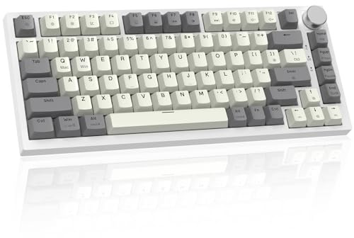 ATTACK SHARK K85 Rapid Trigger 75% Gaming Keyboard, 82 Keys Wired Mechanical Gaming Keyboard, Magnetic Switch Actuation Point Adjustable, Gasket, PBT Keycaps, Knob, Support for DKS/MT/TGL/PC/Mac
