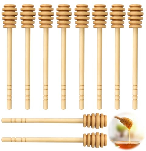 FINELYCR 10 Pezzi Cucchiaio, Cucchiaio Legno da 16 cm, Sicuri e Inodore, per Matrimoni, Compleanni, Baby Shower, Feste di Natale