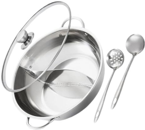 TOPBATHY Olla Caliente De Doble Sabor Hogar Olla Para Para Suministros De Cocina Divisor De Acero Inoxidable Práctica