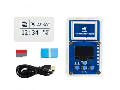 TUOPUONE 5,4 cm NFC-betriebenes E-Paper-Evaluationsset, Stromversorgung und Datenübertragung, mit NFC-Leser, Micro-SD-Karte und unverzichtbares Zubehör, sofort einsatzbereit