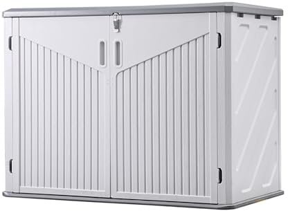 Panana Plastic Garden Storage Shed Outdoor Storage Includes Plastic Floor, Strong Structure House Tool Shed (4.3x2.3FT)