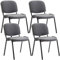 In And OutdoorMatch Besucherstühle Jaylon - Grau - 4er Set - Kunstleder - Metall Matt Schwarz - 53x53x83cm - Stapelbar - Gepolsterter Sitz