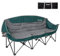 KingCamp Dreisitzer Campingstuhl faltbar bis 300kg bequem Camping Stuhl 3 Sitzer mit Becherhalter und Armlehne Übergröße Gartenstuhl für Camping Picknick Festival Fußball Konzert Outdoor, Grün