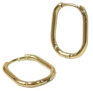 MAJALE Goldene Creolen, rechteckig, minimalistisch, aus Edelstahl, hypoallergen, leicht, wasserdicht, Schmuck für Damen, Pequeño, Edelstahl, Kein Edelstein