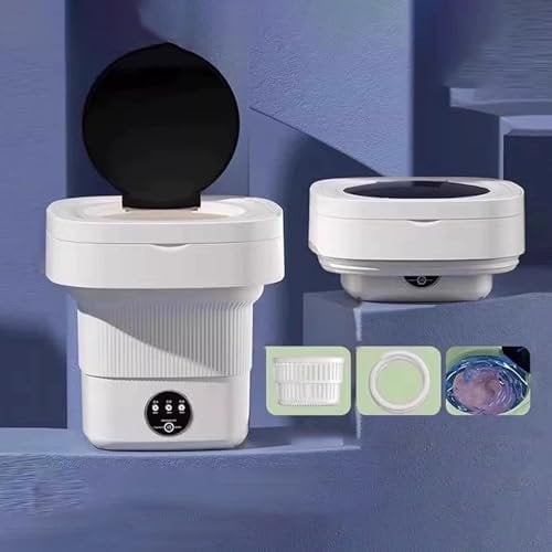 YZMJXNYY Machine À Laver Portable, Mini Machine À Laver Pliable, Petite Machine À Laver avec Sèche-Linge, pour Voyage, Appartements, Camping(White,20L)